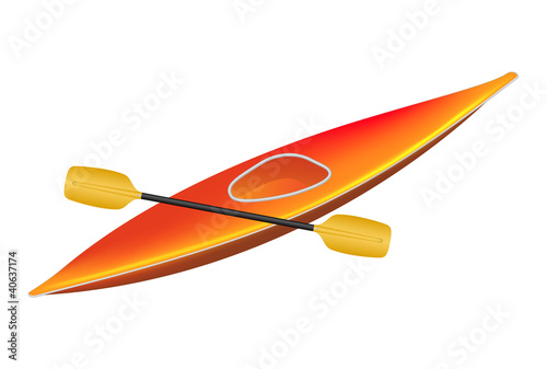 Kayak with paddle