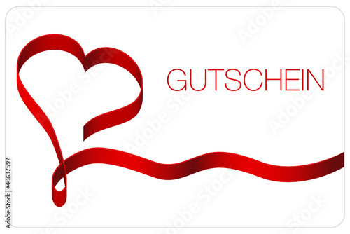 Gutschein Herzschleifenband