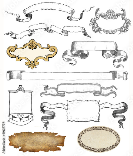 Cartouche set illustration