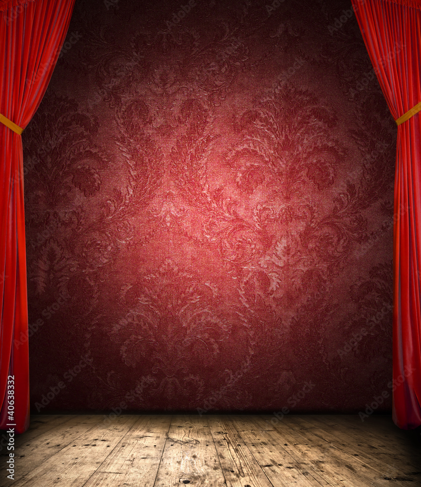 Fototapeta premium Retro curtain with stage