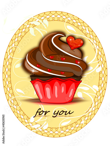 Muffin, Cup Cake mit Herz
