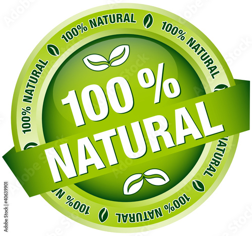 Button Banner "100 % Natural" Green