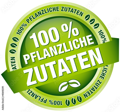 Button Banner "100 % pflanzliche Zutaten" grün