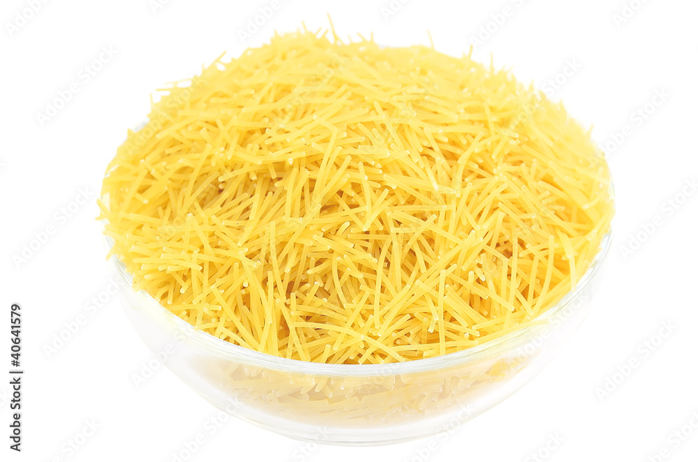 Uncooked vermicelli in a plate Uncooked vermicelli in a plate