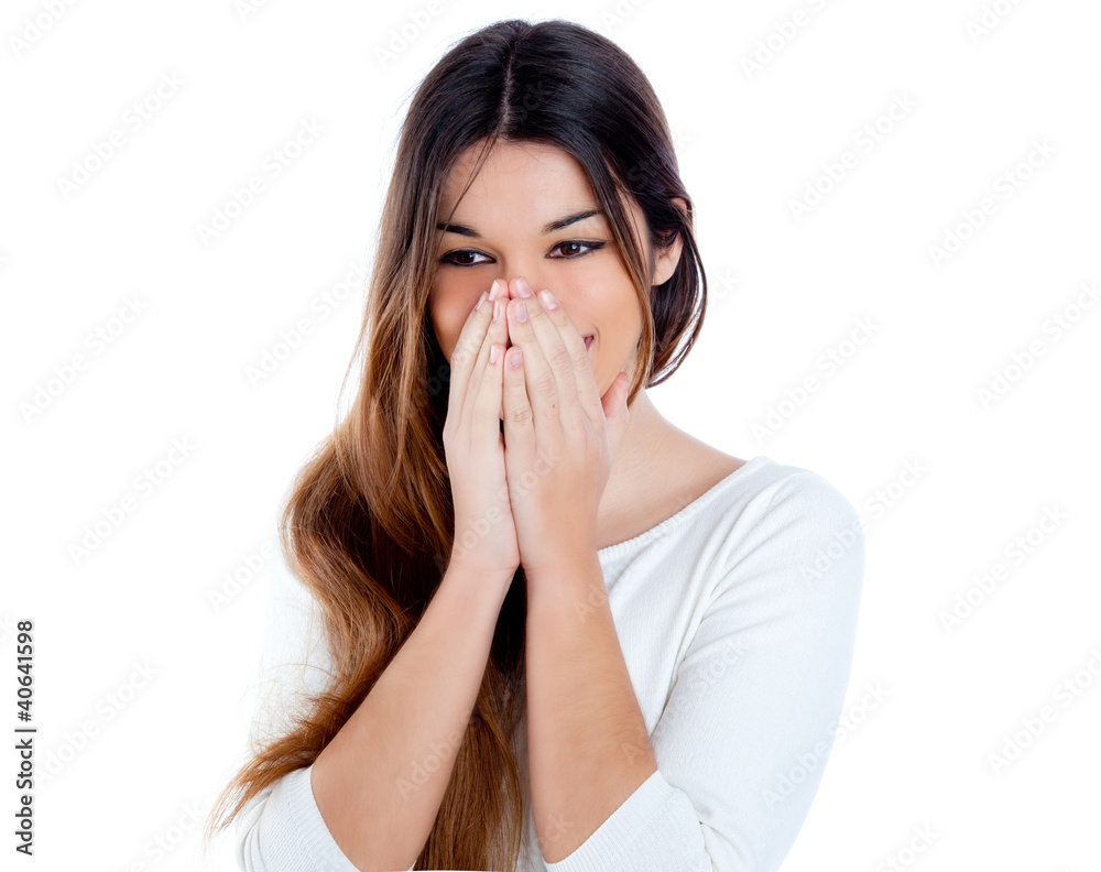 Asian indian shy brunette girl similing portrait Asian indian shy brunette girl similing portrait