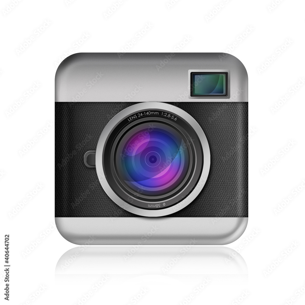 retro camera icon on white background,included clipping path retro camera icon on white background,included clipping path