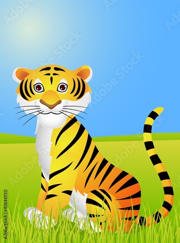 Tiger cartoon sitting