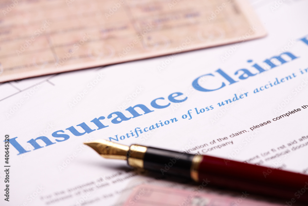 Blank insurance claim form