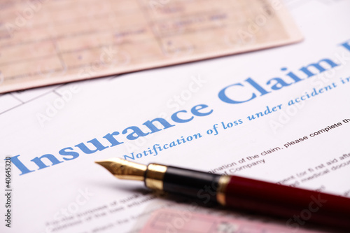 Blank insurance claim form photo