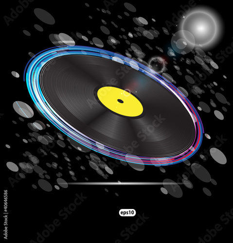 vinyl disc background for text vector