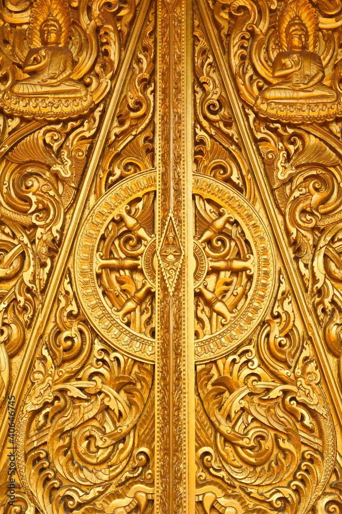 Texture of door in Thai temple