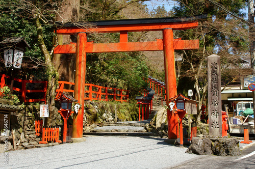 Japanese temple in the mountains (Kurama, Kyoto)