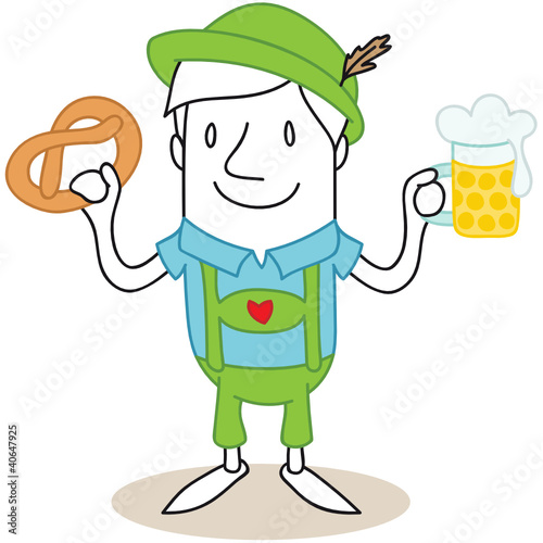 Figur, Lederhosen, Bierkrug, Brezel, Oktoberfest