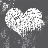 heart grunge with music inside