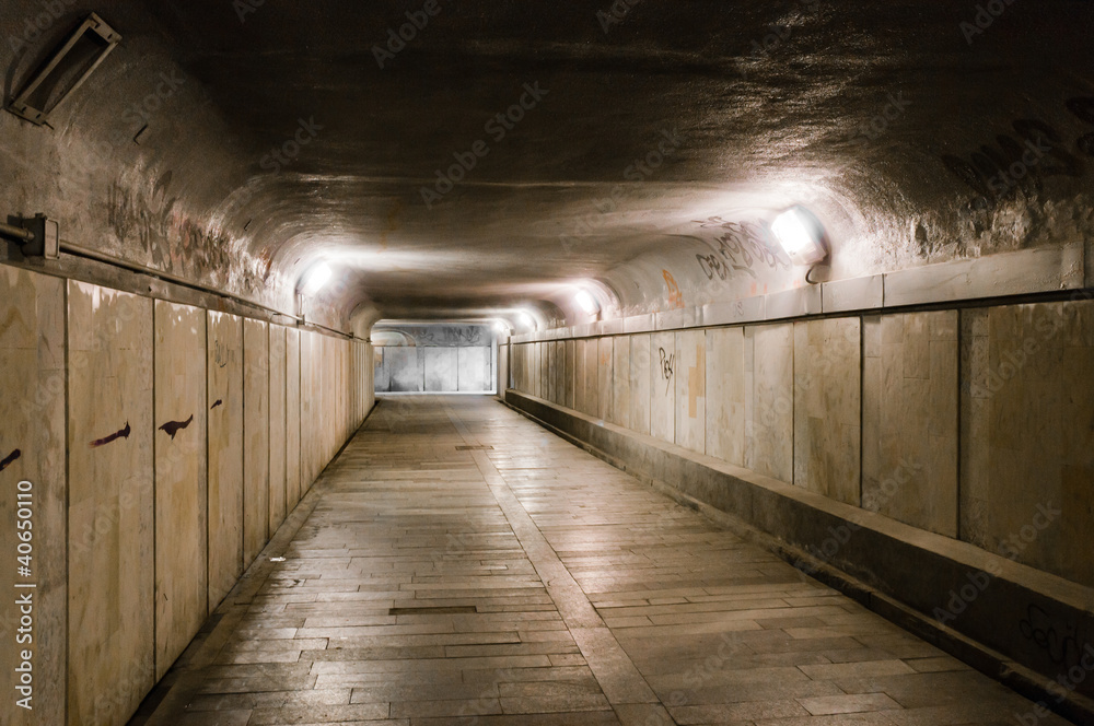 Old abandoned underground tunnel