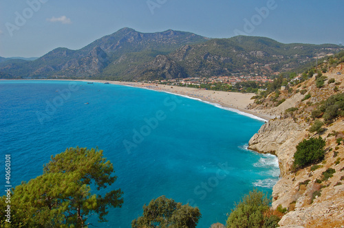 Turquoise water of beautiful bay in Oludeniz