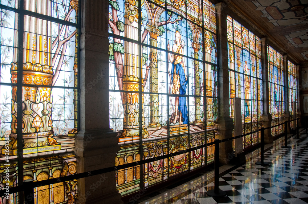 Stained glass window in Chapultepec castle, Mexico city