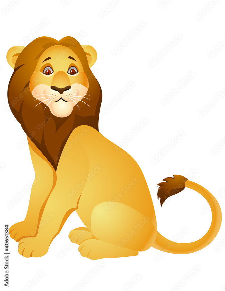 Obraz premium Lion cartoon sitting