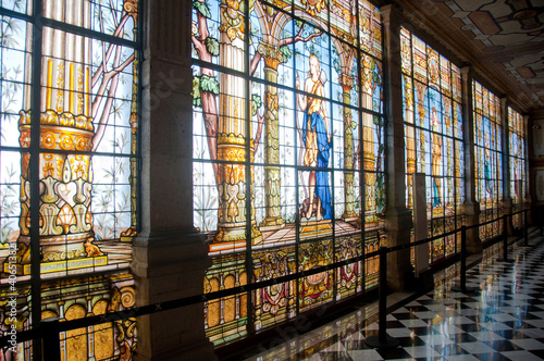 Obraz na płótnie Stained glass window in Chapultepec castle, Mexico city w salonie