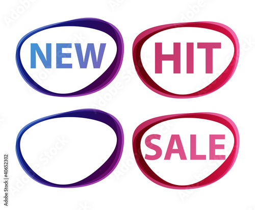vector stickers — sale, new, hit