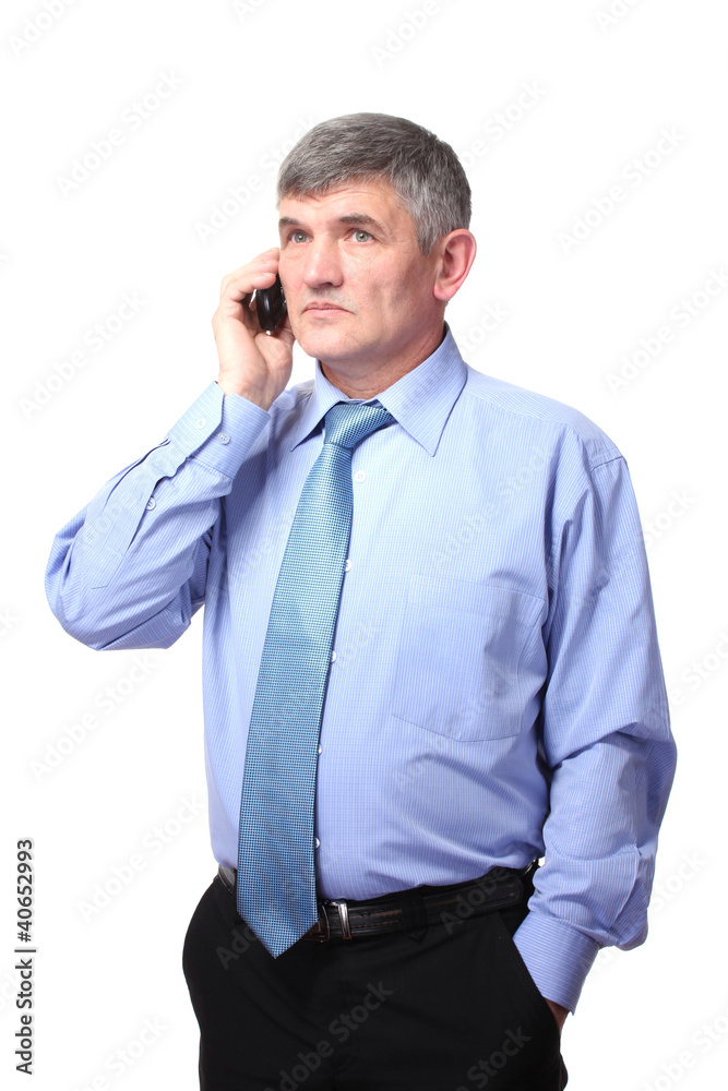 businessman on the phone against isolated on white businessman on the phone against isolated on white