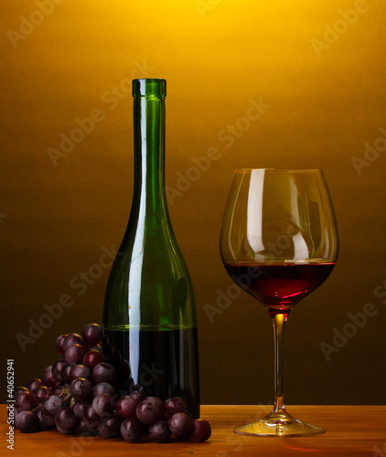 Composition of wine bottle and wineglass