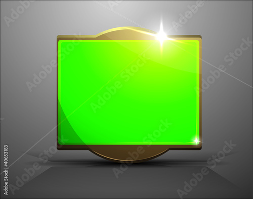 empty frame- bright green banner