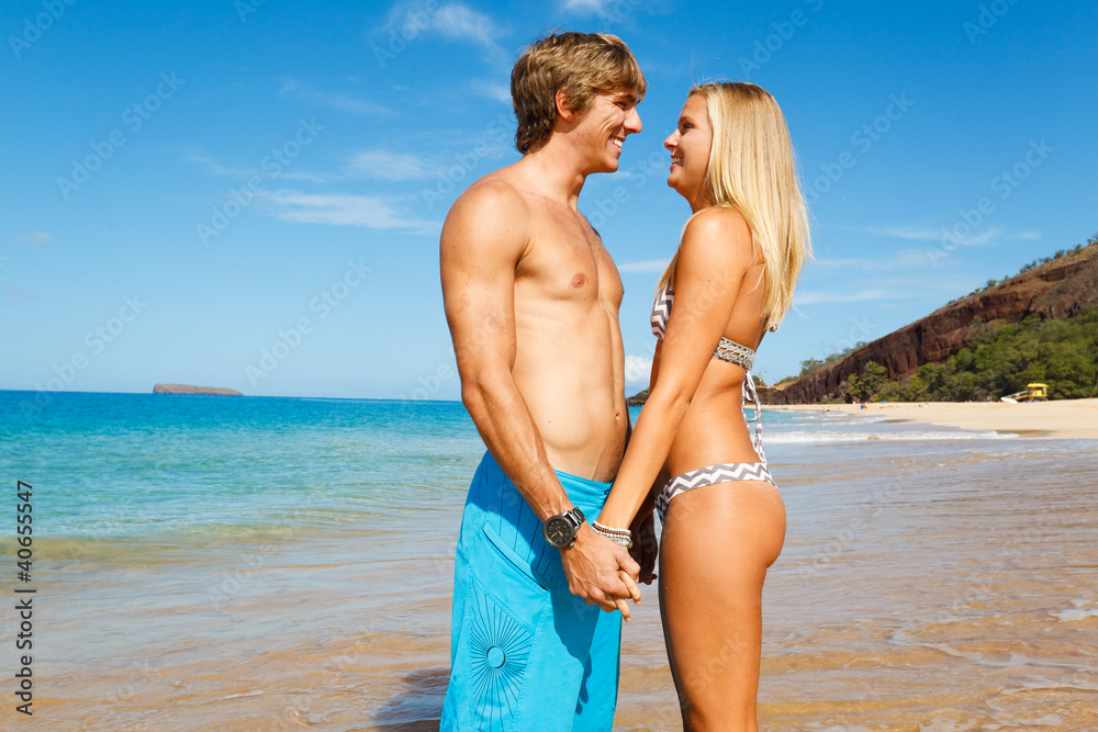 Young Couple on Tropical Beach