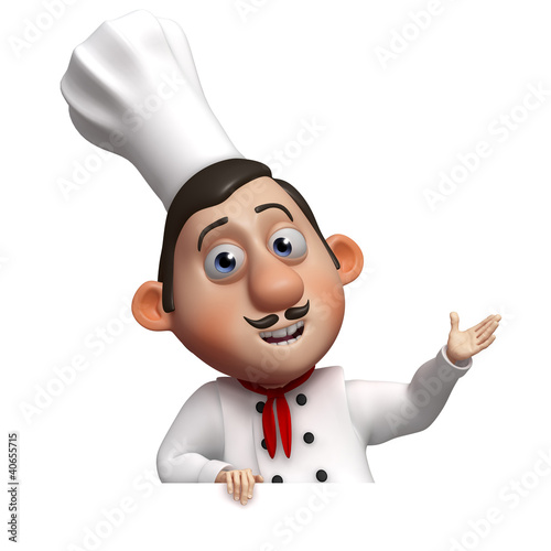 funny chef and empty board