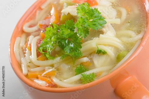 Bowl of Chicken vegetable Soup