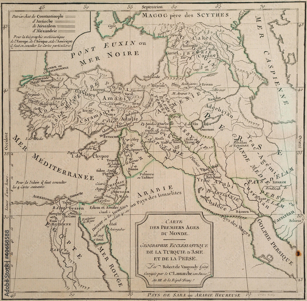 Antique map of ecclesiastical Turkey and Persia Antique map of ecclesiastical Turkey and Persia