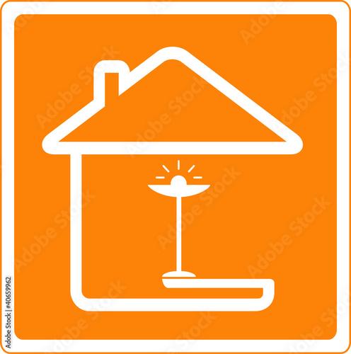 icon with house silhouette and floor lamp