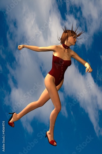 woman on sky background