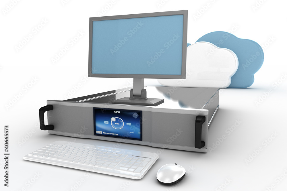 Server with clouds Server with clouds