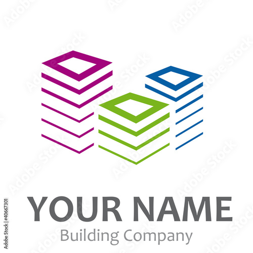 Logo property developer, house and city # Vector