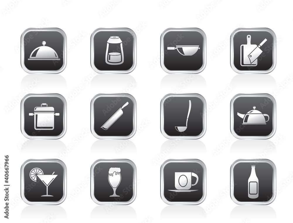Restaurant, cafe, food and drink icons - vector icon set Restaurant, cafe, food and drink icons - vector icon set