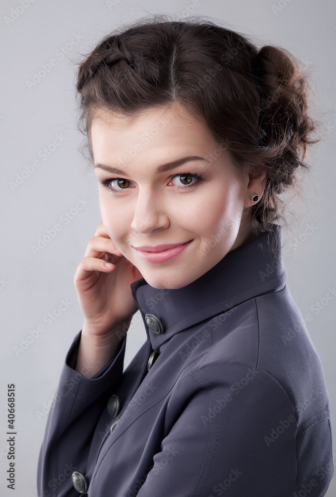 Closeup portrait of a happy young female - businesswoman Closeup portrait of a happy young female - businesswoman