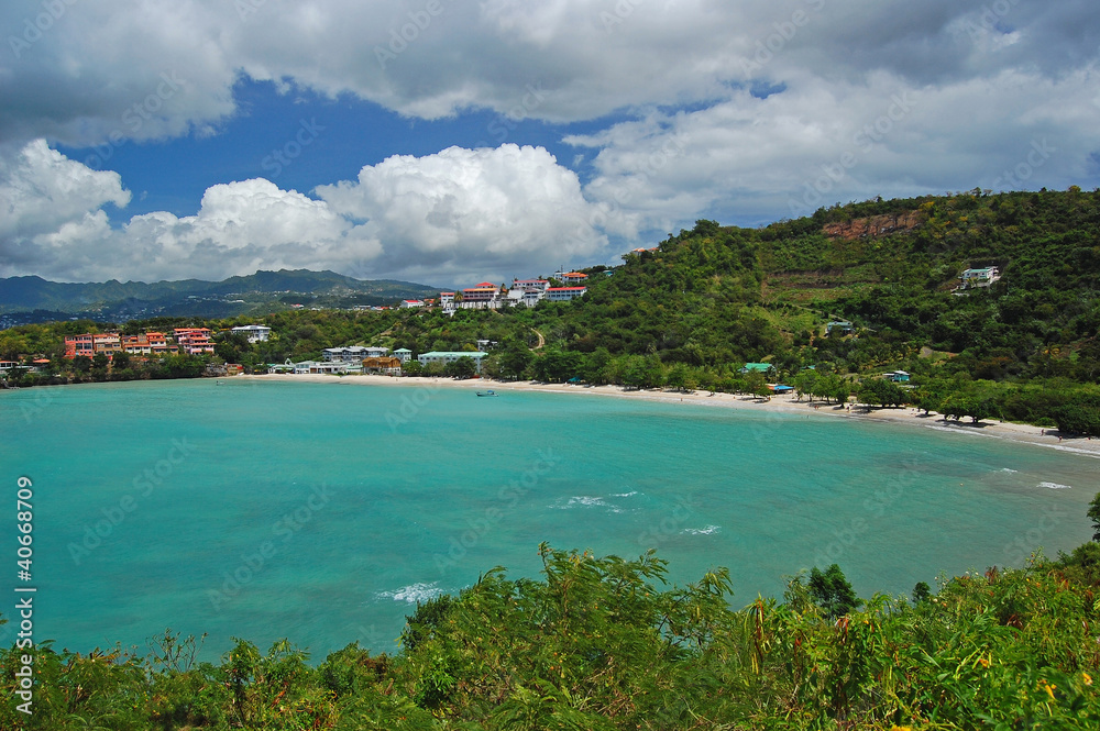 Secluded tropical beach on Grenada island