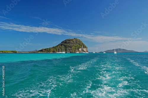 View of Caribbean sea near Union island photo