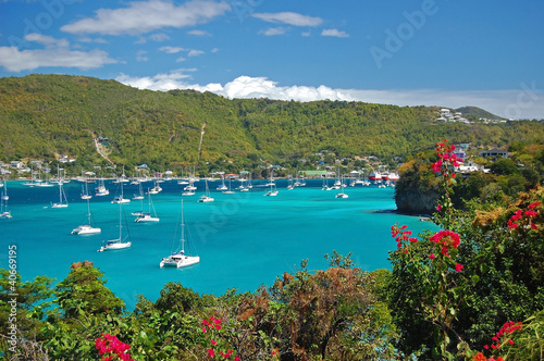 View of Admiralty Bay on Bequia Island photo