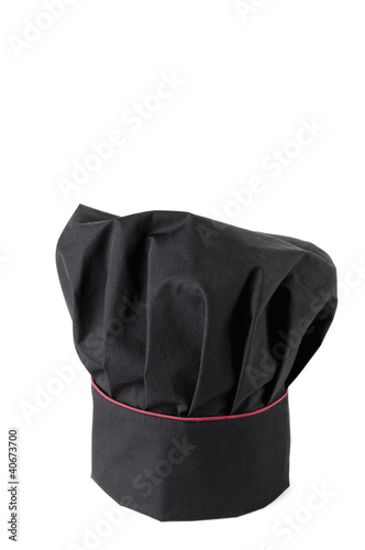 Black chef's toque, isolated over white background