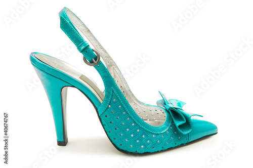 Female shoes on white background