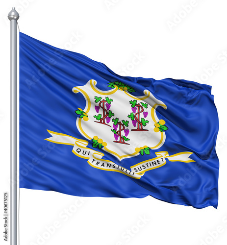 Waving Flag of USA state Connecticut