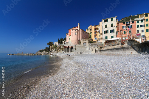 Liguria - Sori from the beach, Italy