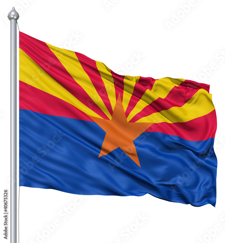 Waving Flag of USA state Arizona
