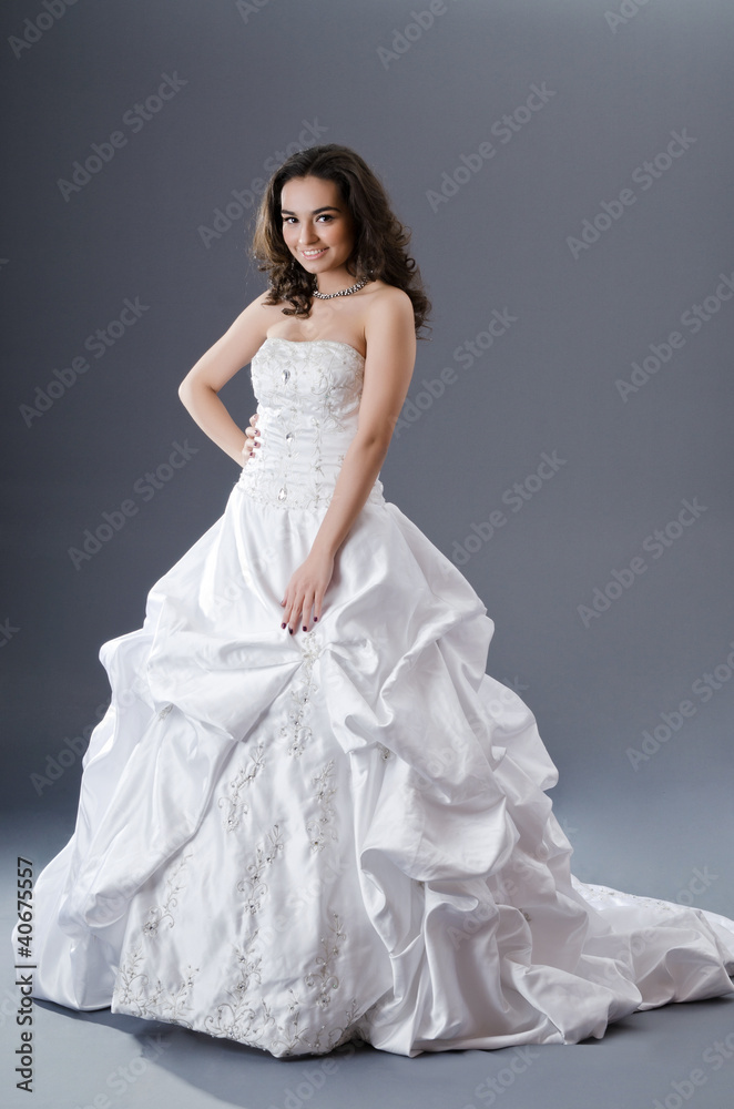 Bride posing in studio shooting