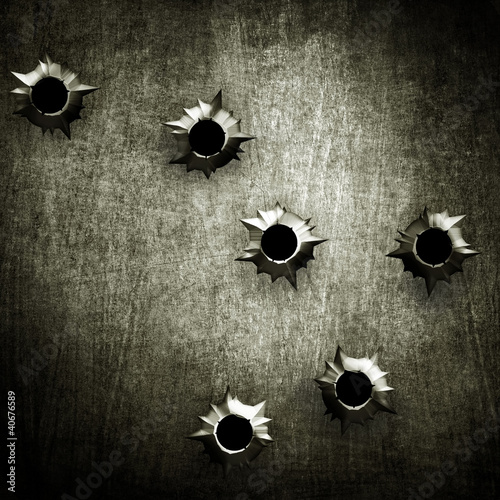 metal with bullet hole