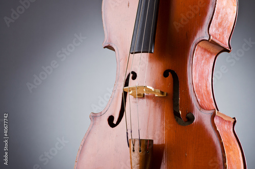 Music Cello in the dark room