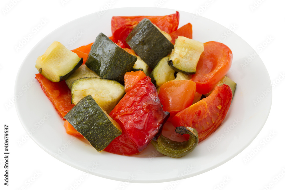grilled vegetables on the plate grilled vegetables on the plate
