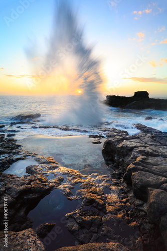 Houle sur le littoral de La Réunion.